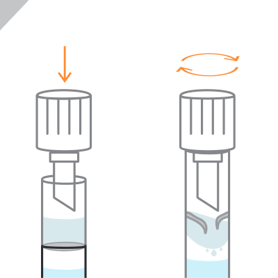 To close the tube, hold it upright and press down whilst twisting the cap until it is tightly secured.